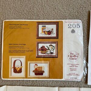 Vintage The Creative Circle Chicken and Eggs #205 Wool Embroidery Kit 1982